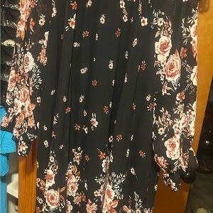 SHEIN Black Floral Dress
